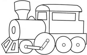 Easy Coloring Page Train