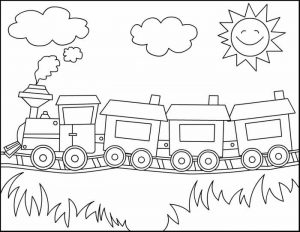 Easy Coloring Pages Train