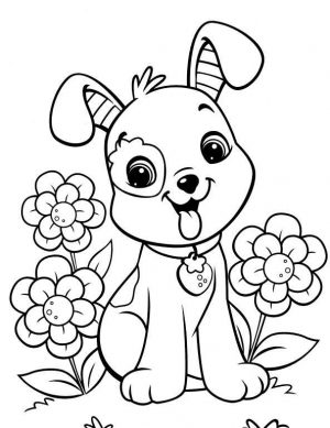 Easy Coloring Pages Puppy